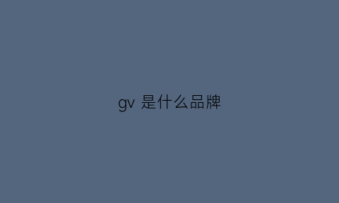 gv是什么品牌(gvv是什么服装品牌)